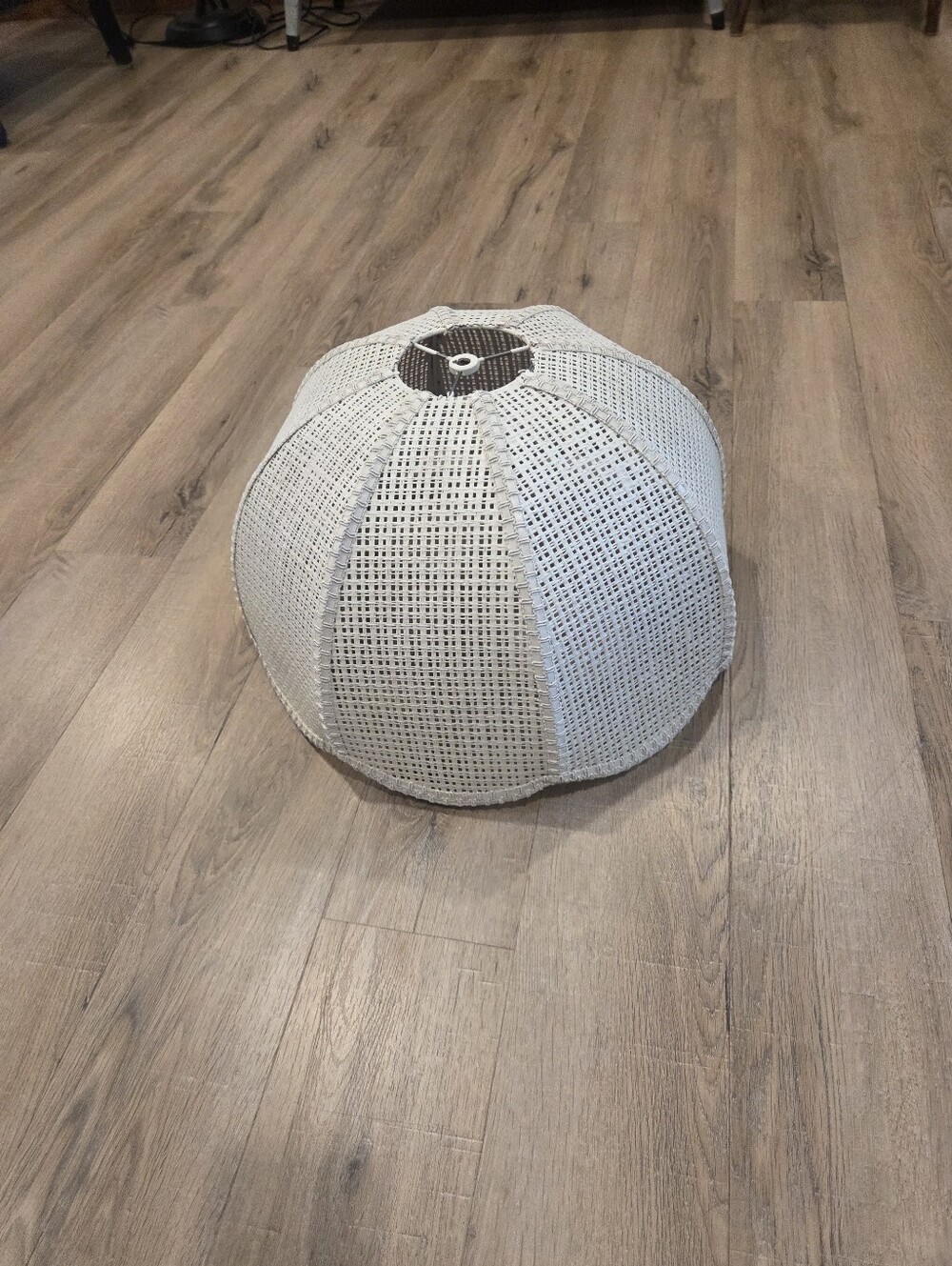 Vtg Wicker Rattan Dome Lamp Shade Mid Century Boho Cane Retro Scalloped 18"×10"